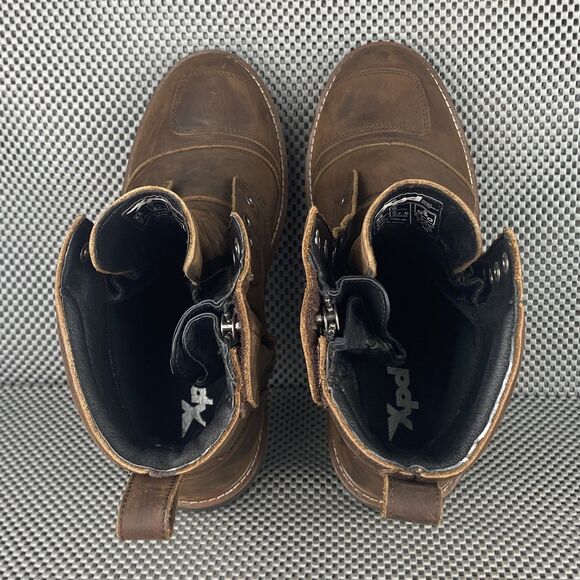 XPD X-Nashville H2Out Motorcycle Boots Mens 9.5 Brown Leather Zipper Casual main image 5